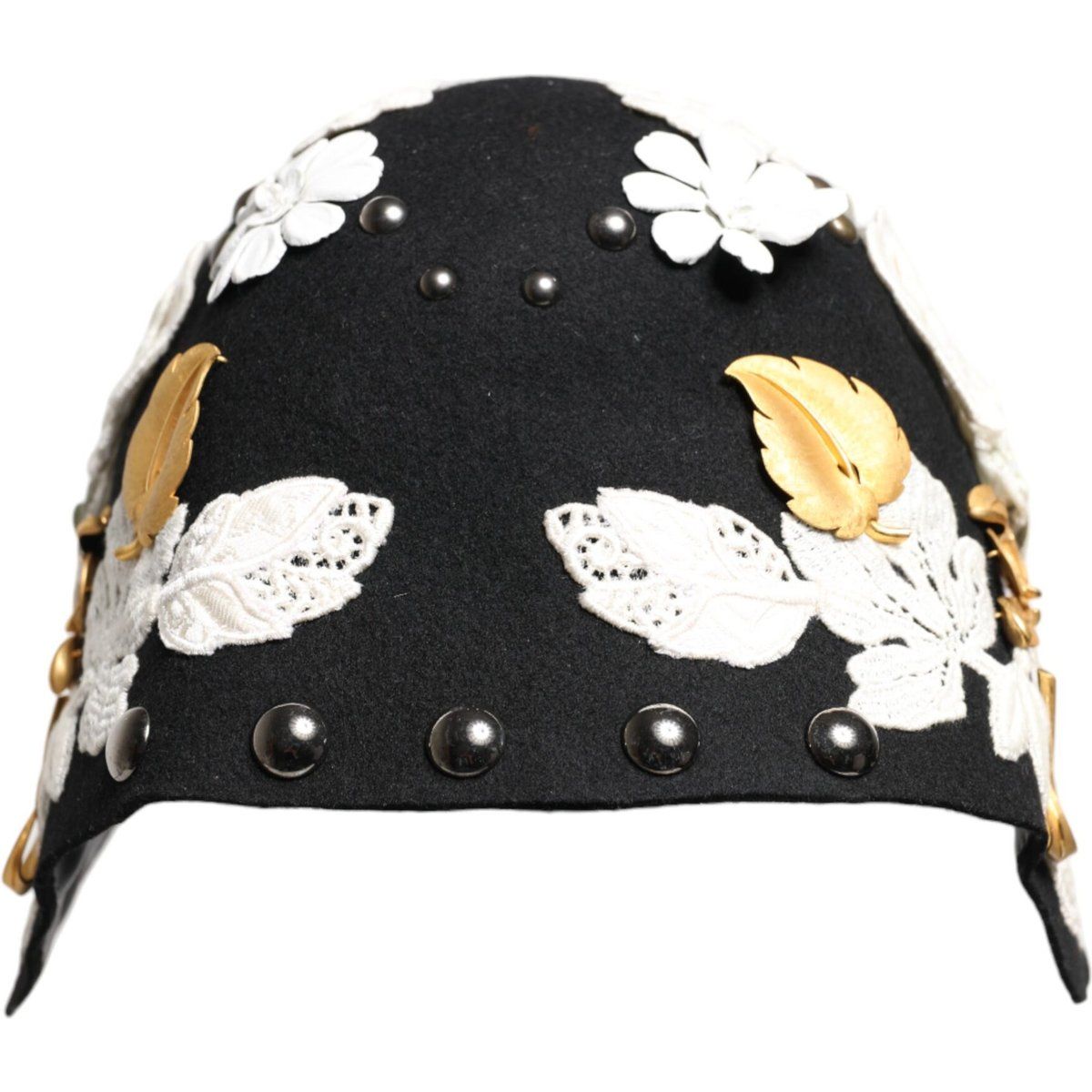 Woll-Cloche mit Blumenstickerei