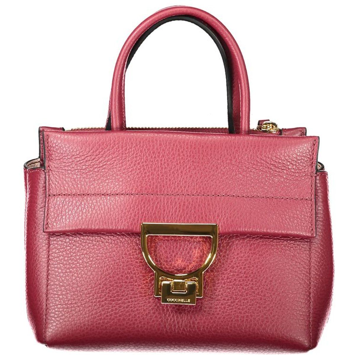 Lederhandtasche mit markanter Schließe