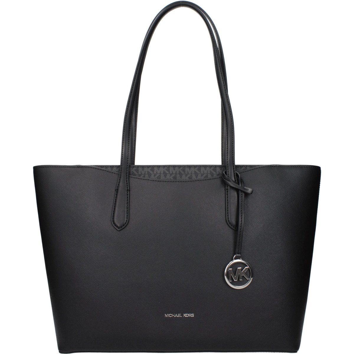 Strukturierter Shopper mit Monogramm-Besatz