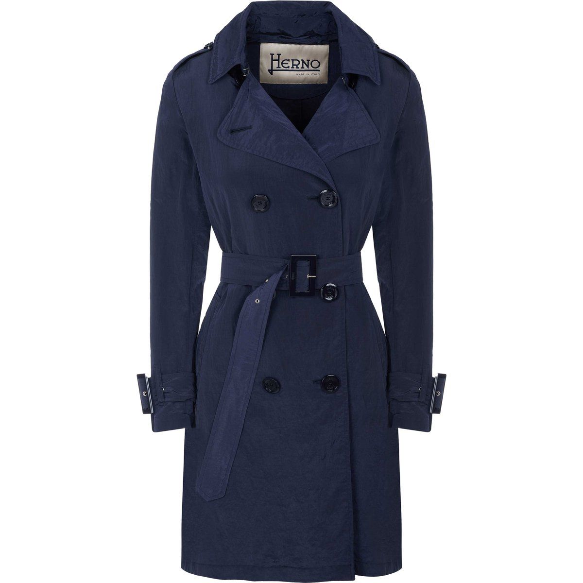 Zweireihiger Trenchcoat mit Gürtel