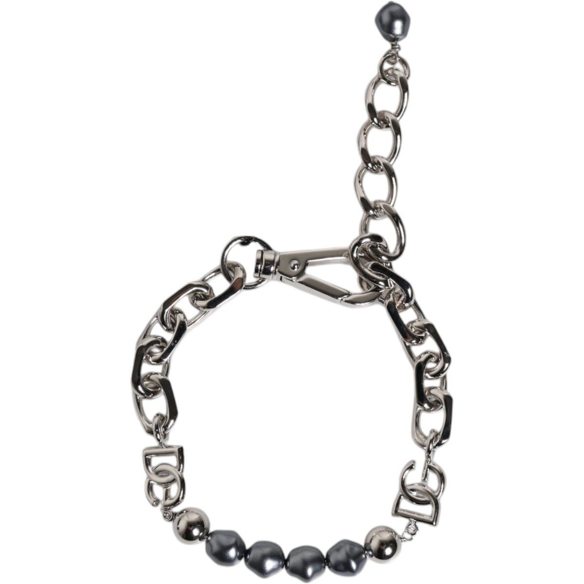 Logo-Gliederkettenarmband mit Perlen