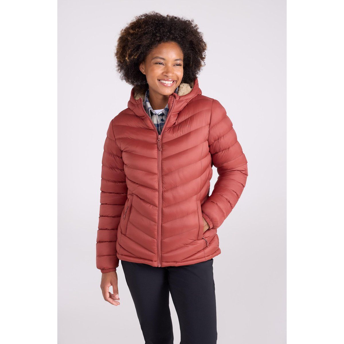 Leicht gesteppte Pufferjacke mit Kapuze