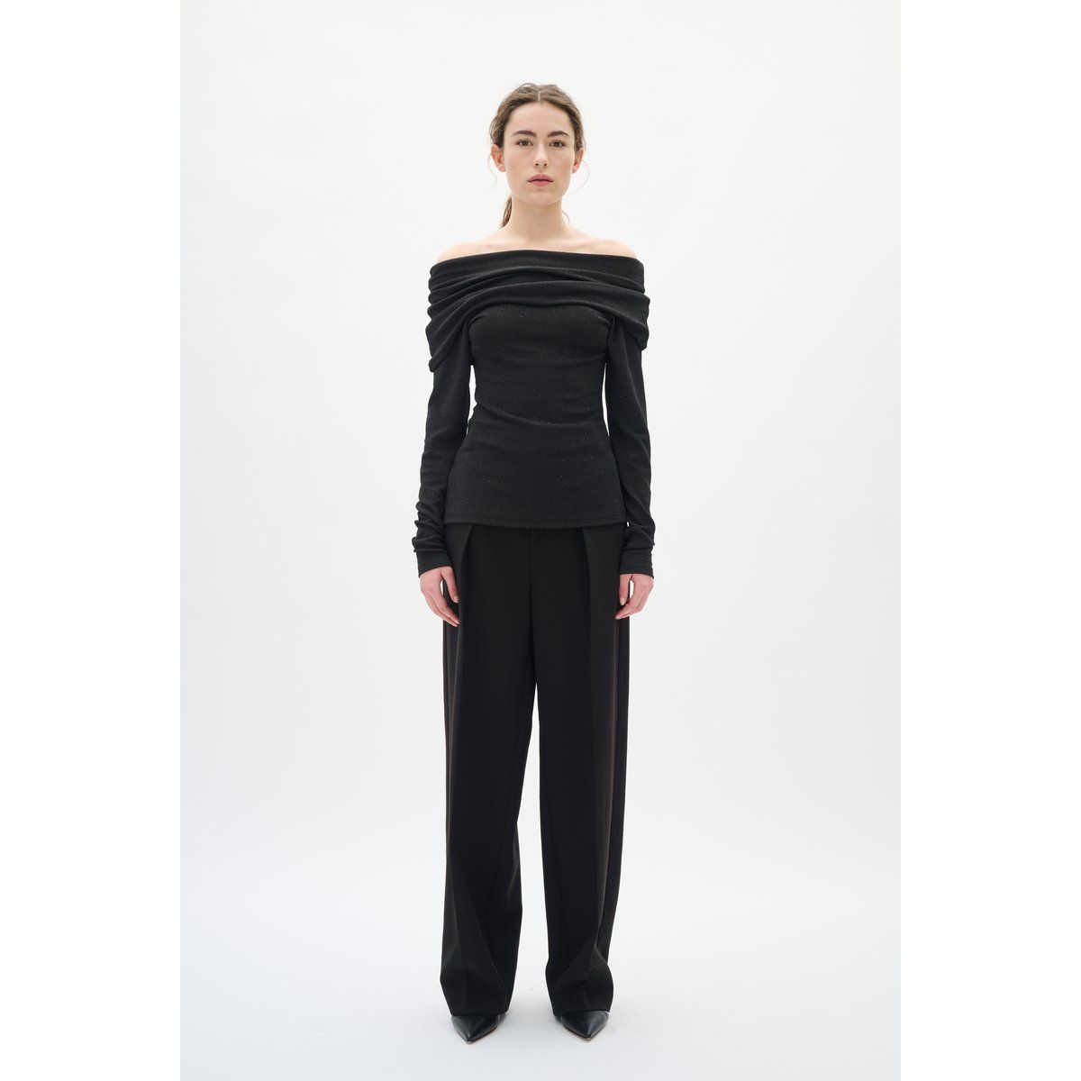 Elegantes drapiertes schulterfreies Oberteil