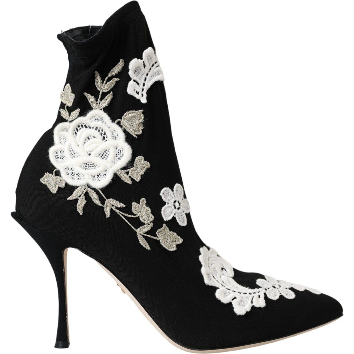 Stiefeletten mit floraler Stickerei