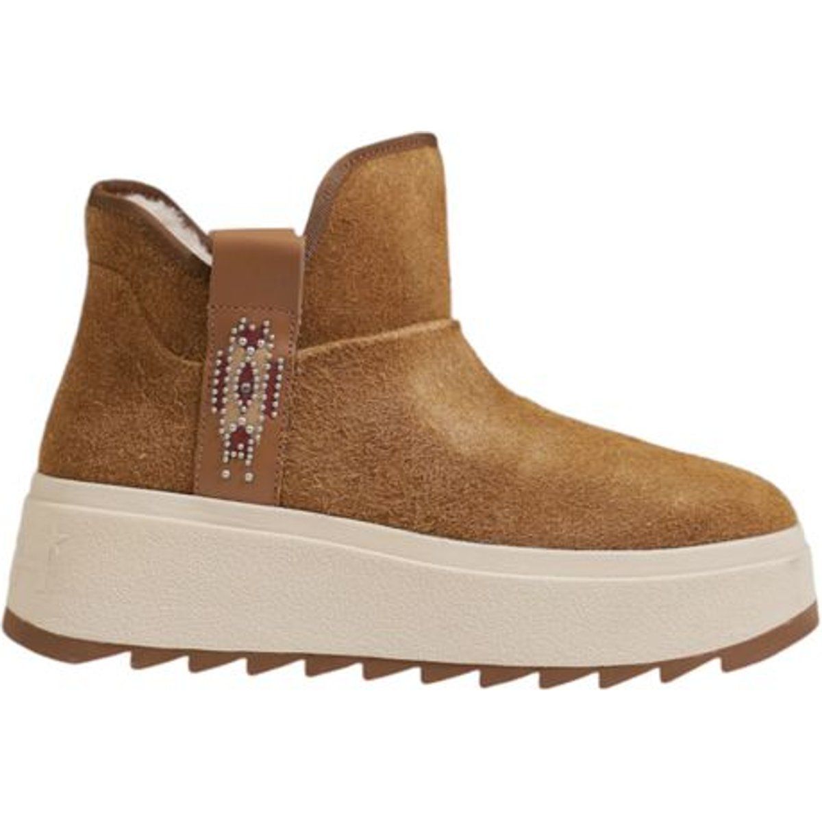 Verzierte Plateau-Stiefeletten aus Wildleder