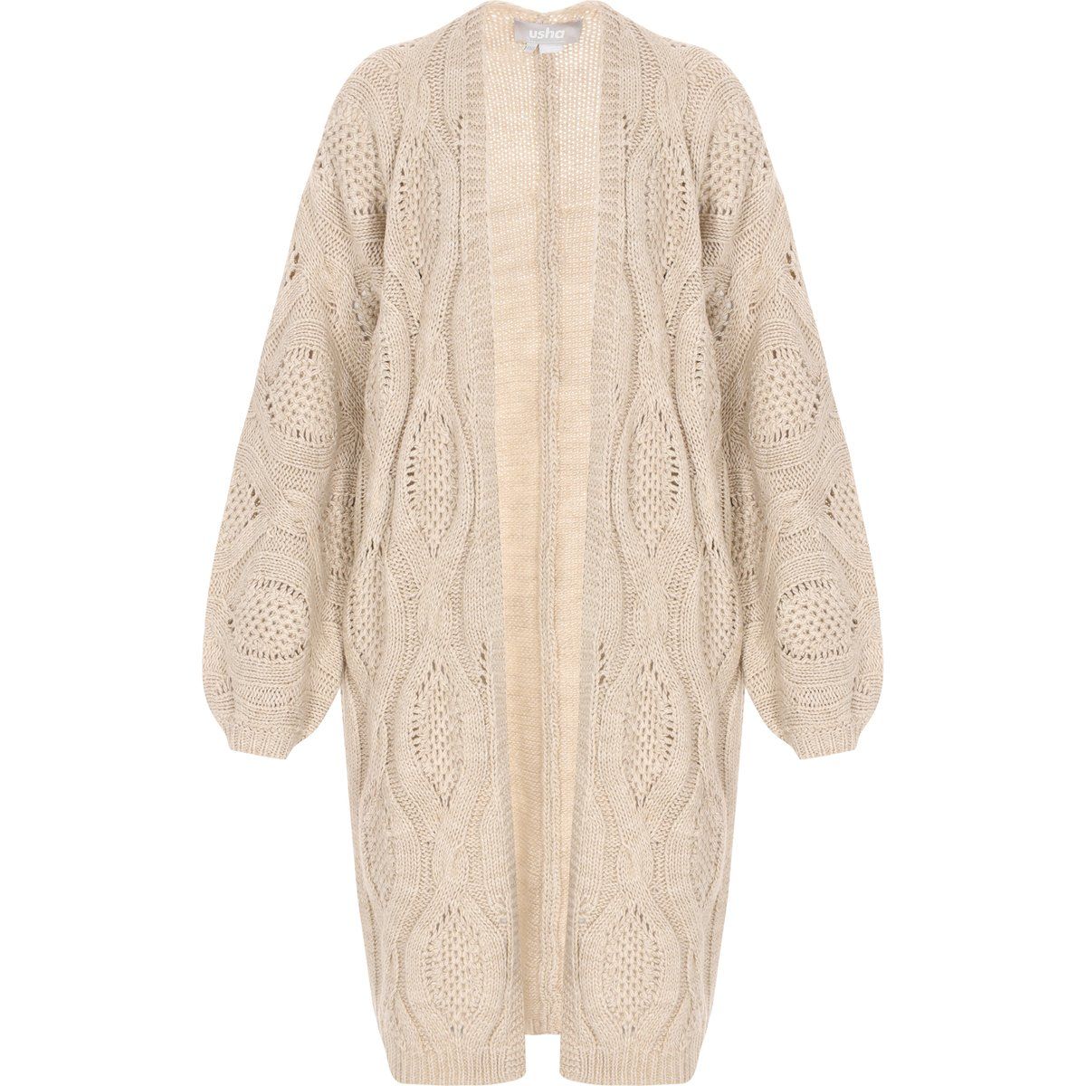Oversize-Strickjacke mit Zopfmuster