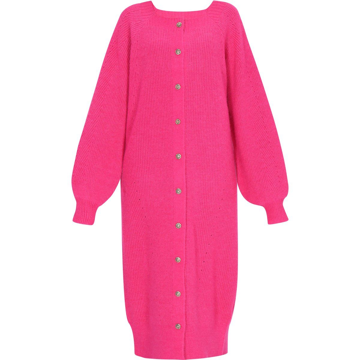 Langer Strick-Cardigan mit Bischofsärmeln