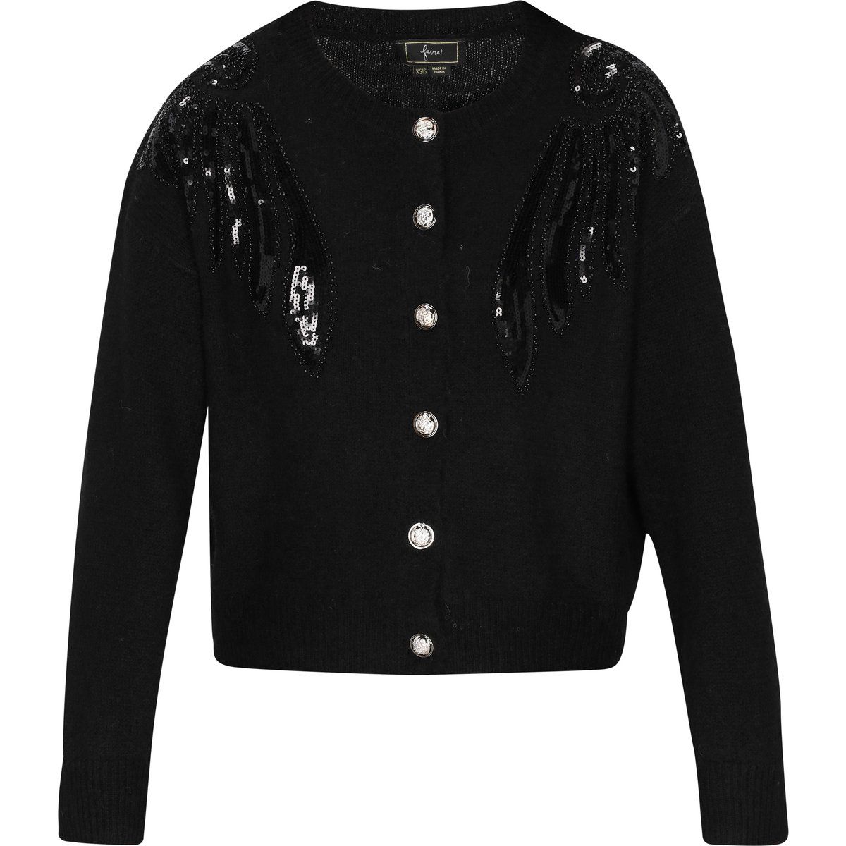 Verzierte Strickjacke mit Pailletten-Details