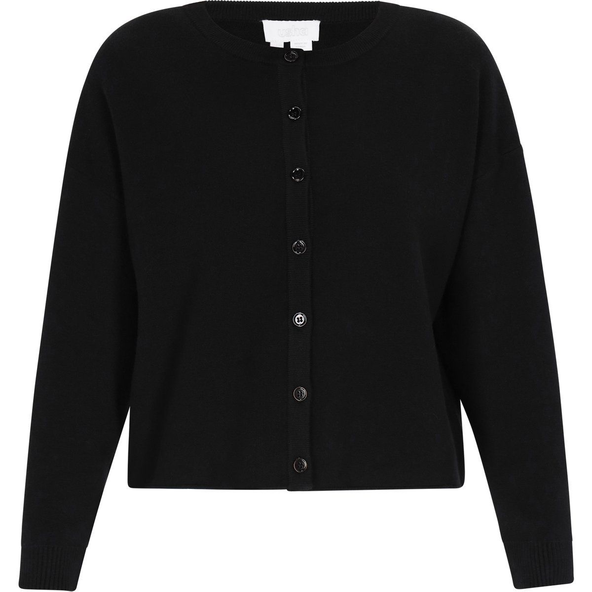 Lockere Strickjacke mit Rundhalsausschnitt