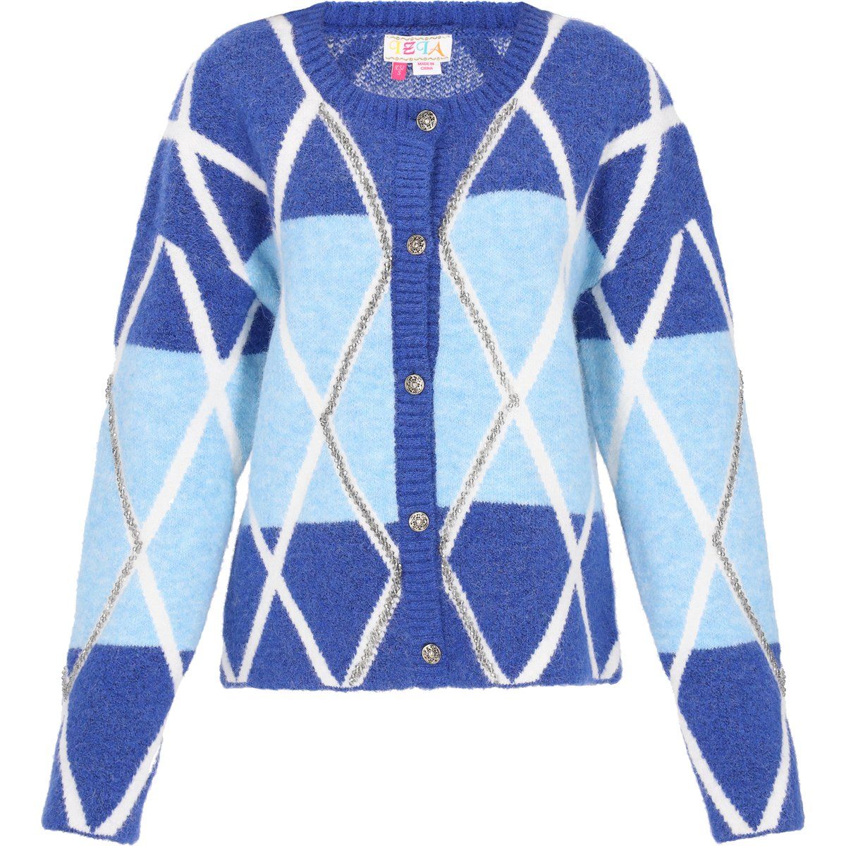 Geometrische Argyle-Strickjacke