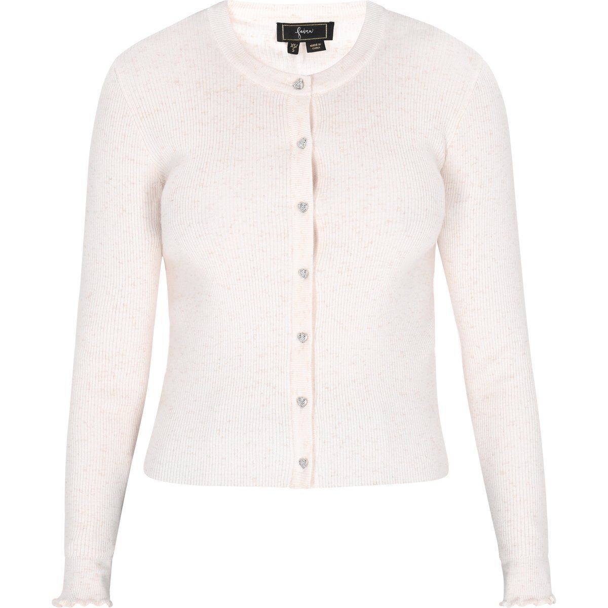 Gerippter Cardigan mit Rüschendetails