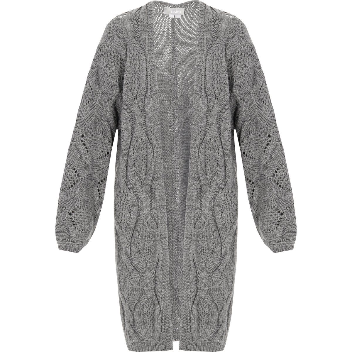 Strukturierter Strick-Long-Cardigan