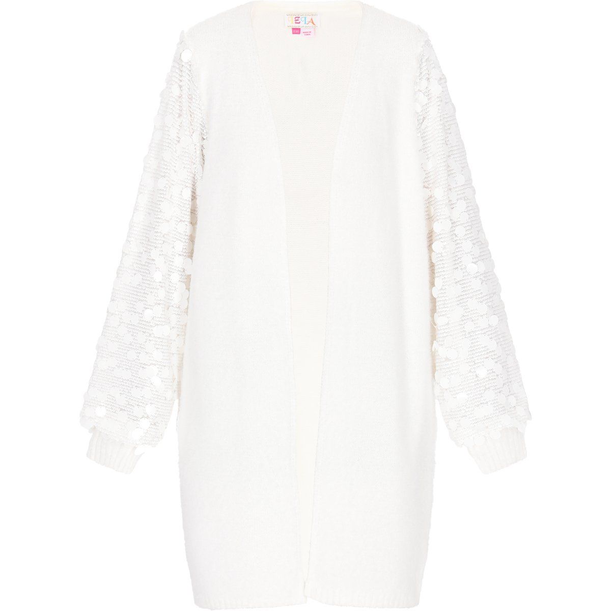 Long-Cardigan mit Pailletten-Ärmeln