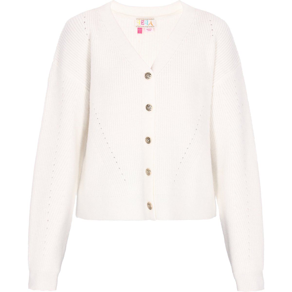 Relaxte Strickjacke mit Lochmuster
