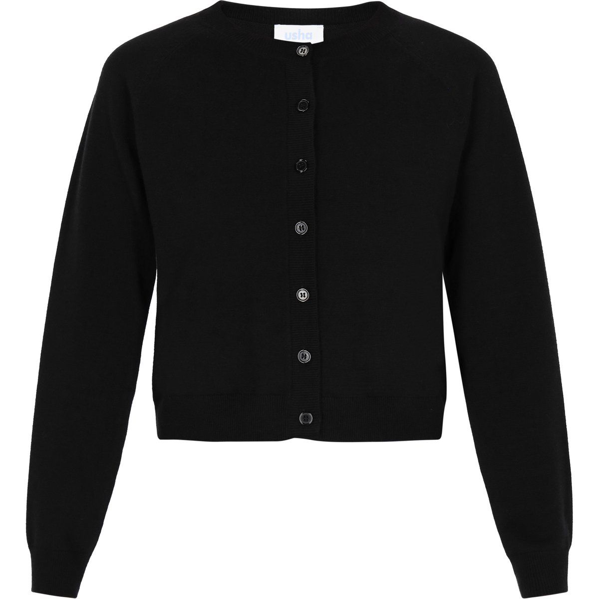 Klassischer Raglan-Cardigan mit Rundhalsausschnitt