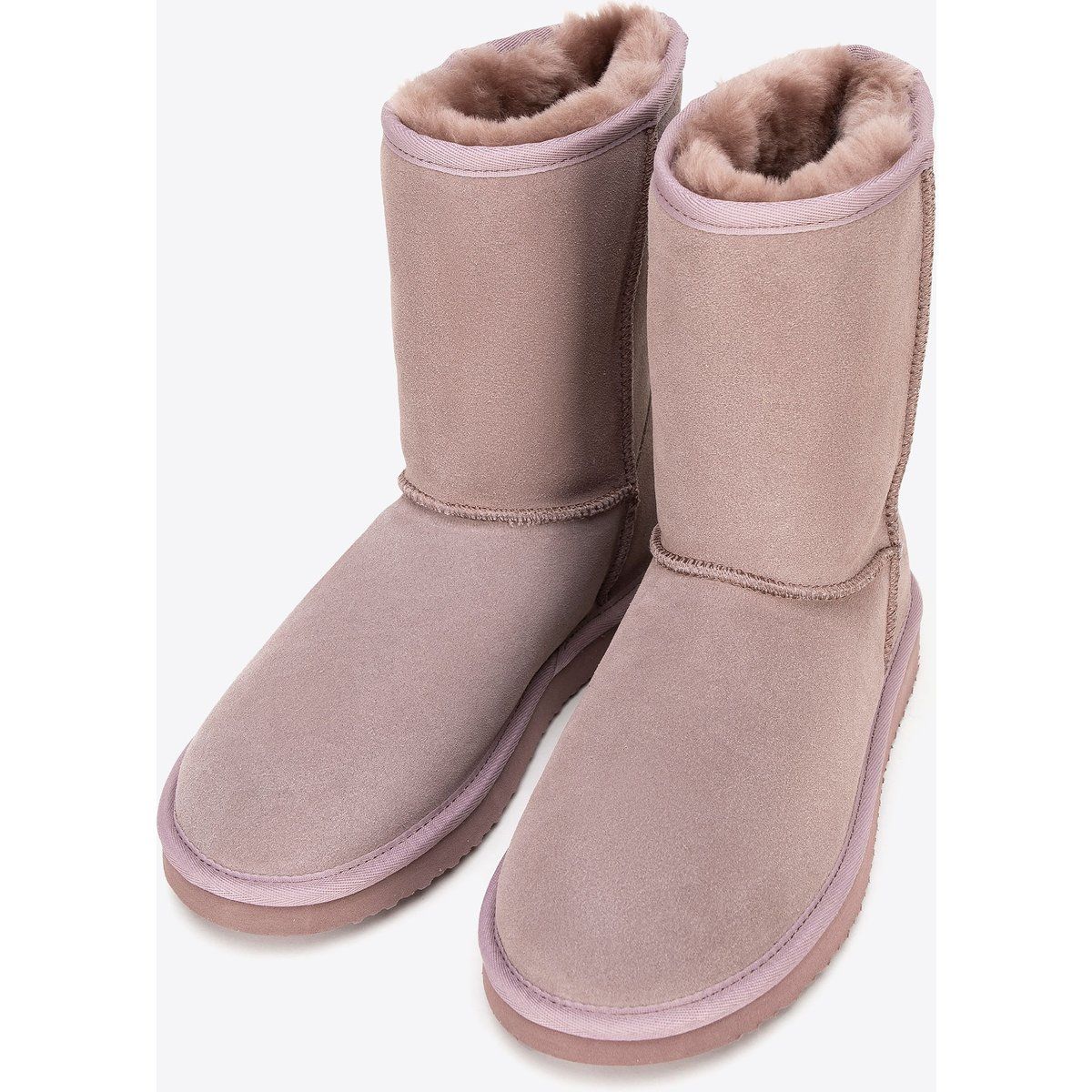 Wildlederstiefel mit Lammfell-Optik