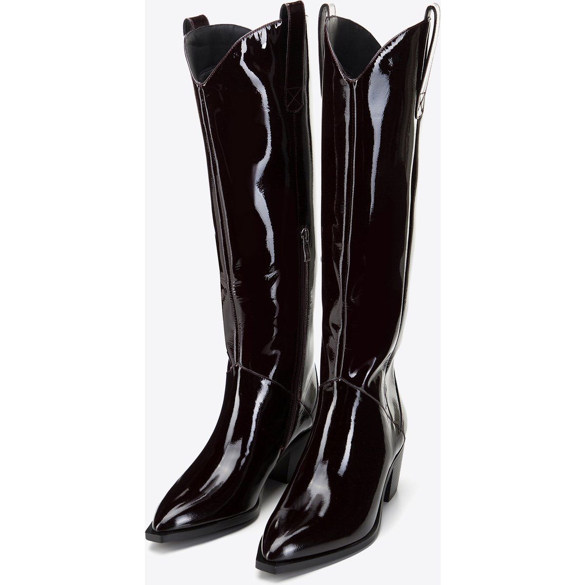 Hohe Westernstiefel aus Lackleder