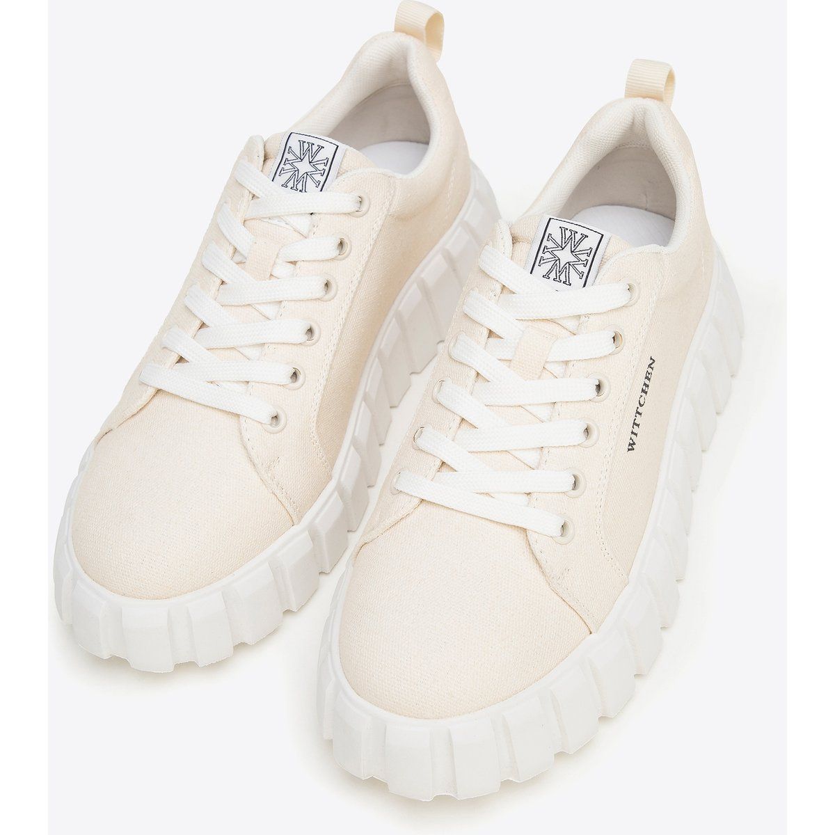 Plateau-Sneaker aus Textil mit Schnürung
