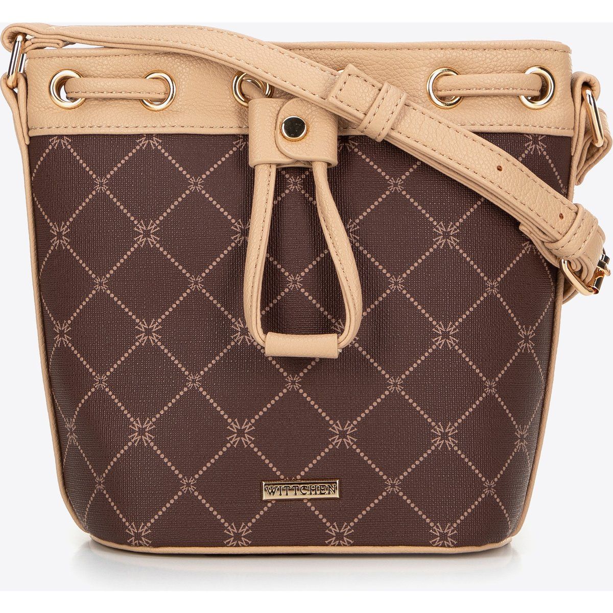 Monogrammierte Beuteltasche aus Kunstleder