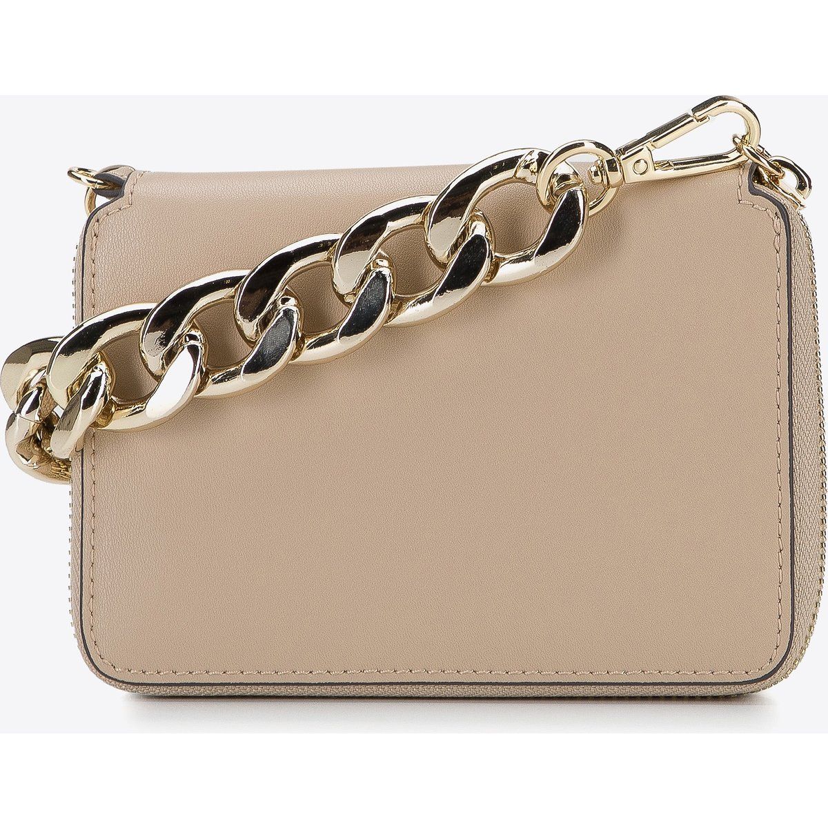 Leder-Mini-Handtasche mit dicker Kette