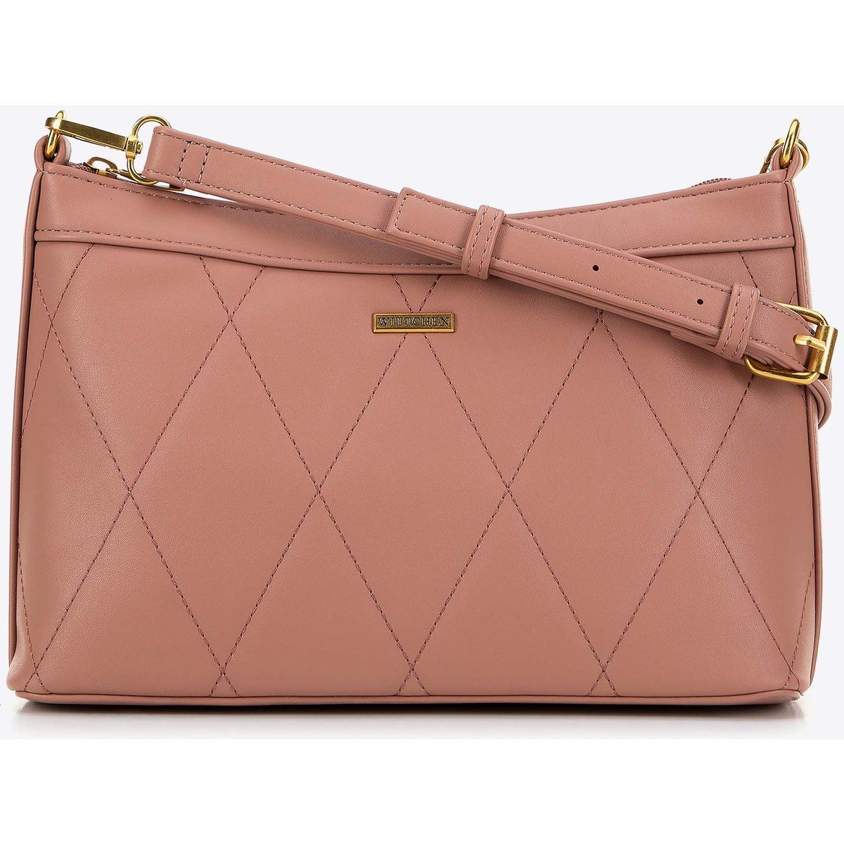 Elegante gesteppte Kunstleder Baguette Tasche