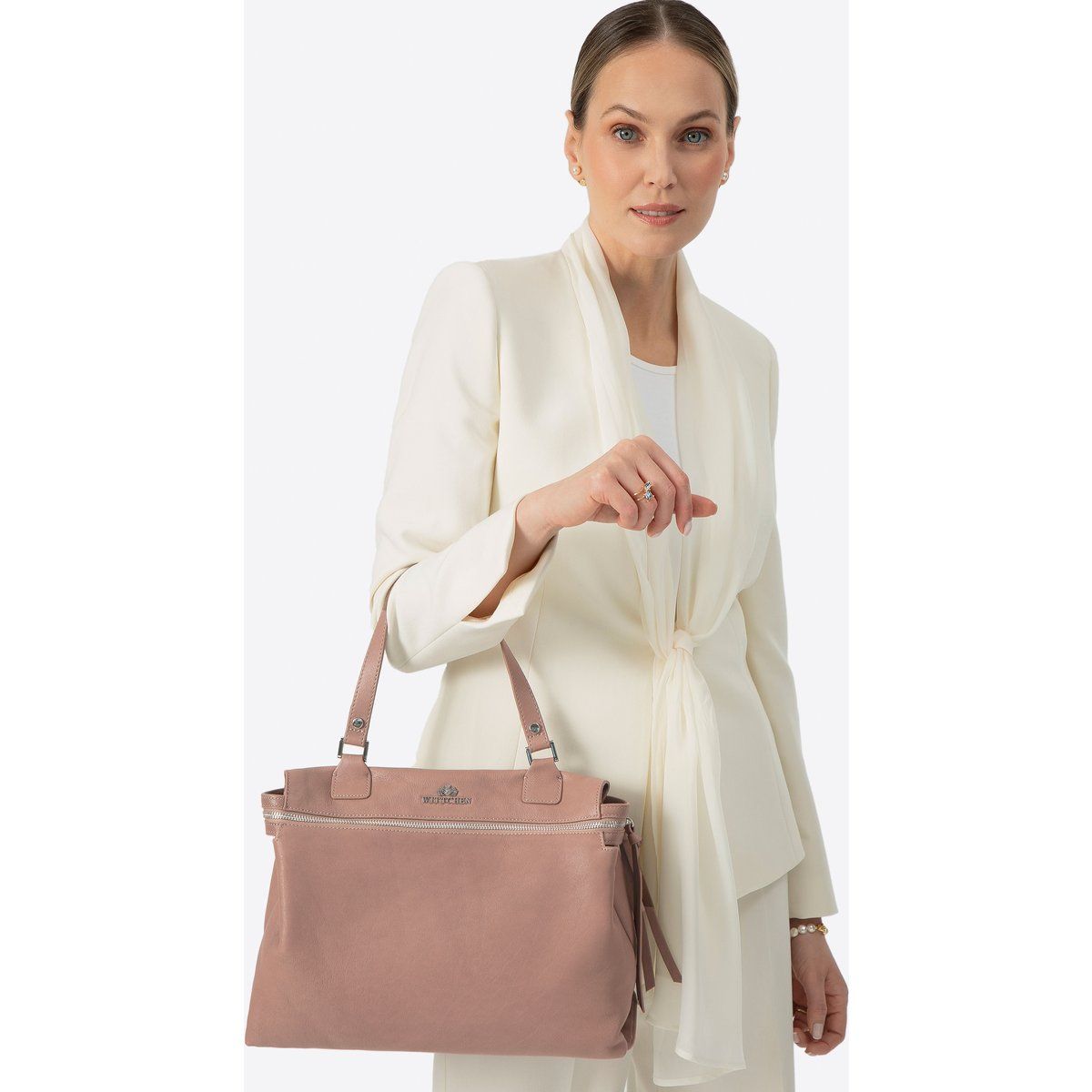 Elegante Ledertasche mit Reißverschluss