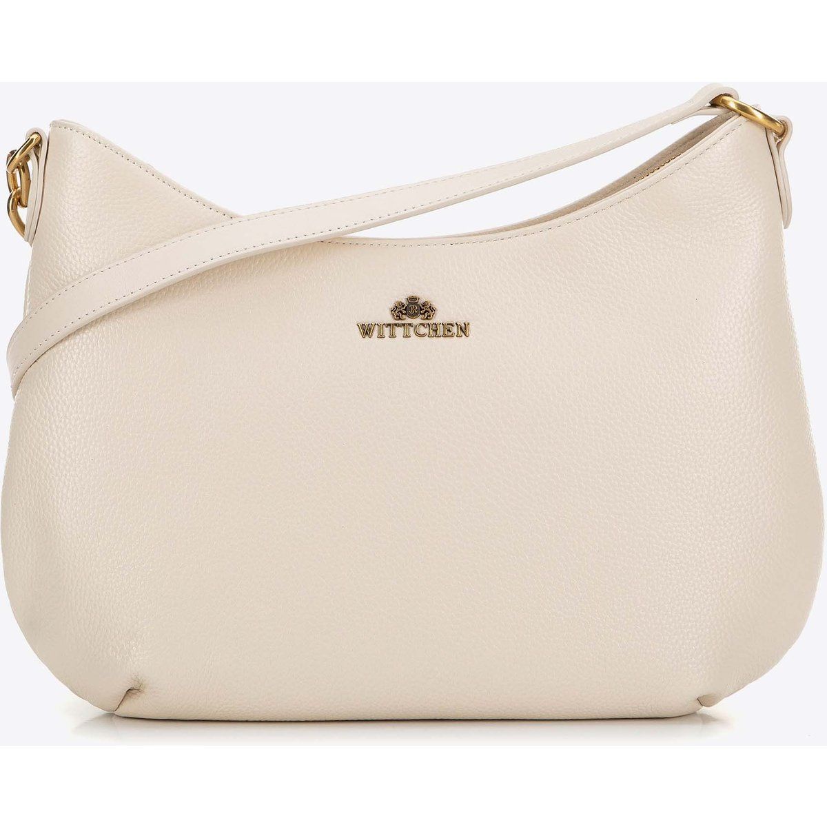 Schultertasche aus genarbtem Leder