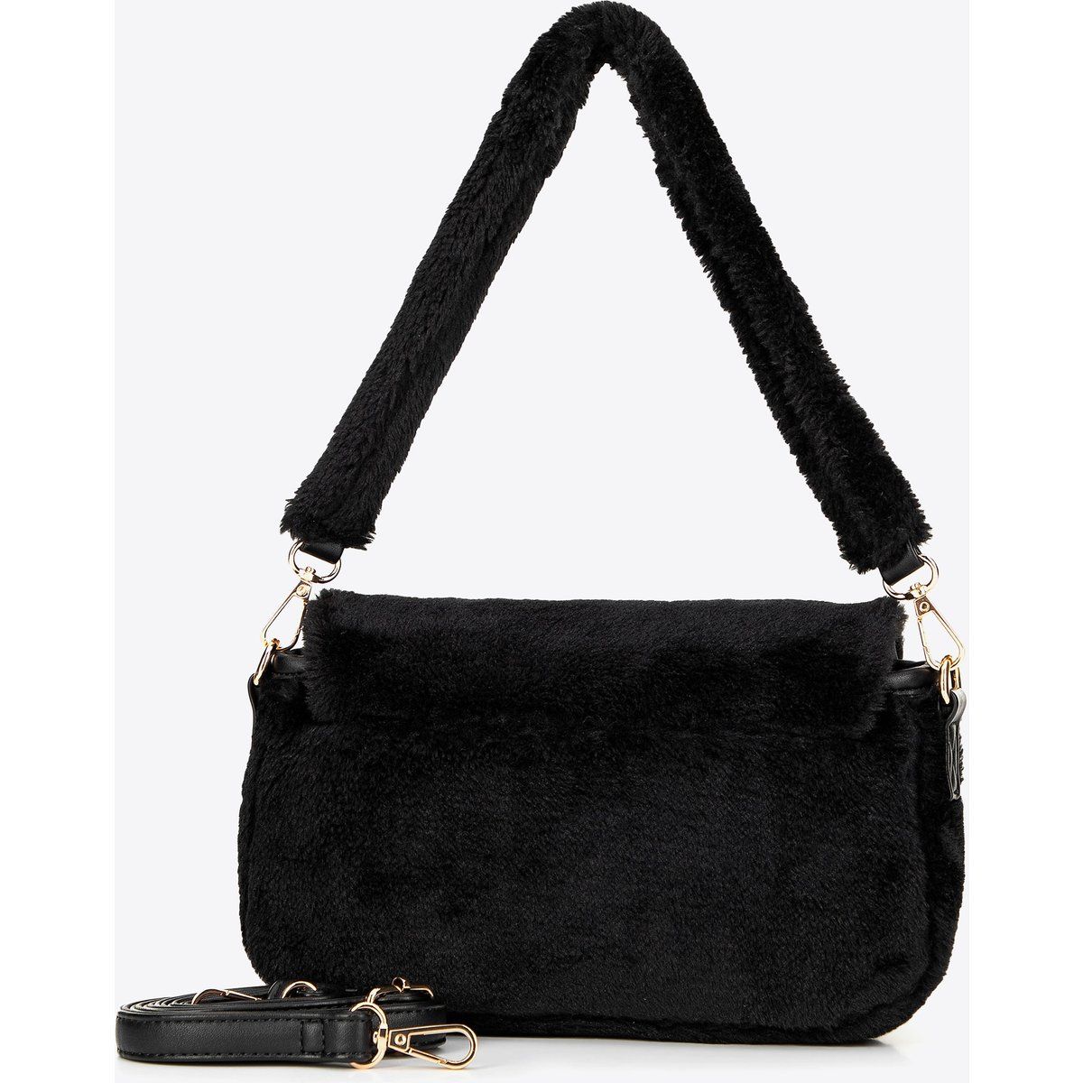 Messenger-Tasche mit Kunstpelz-Besatz