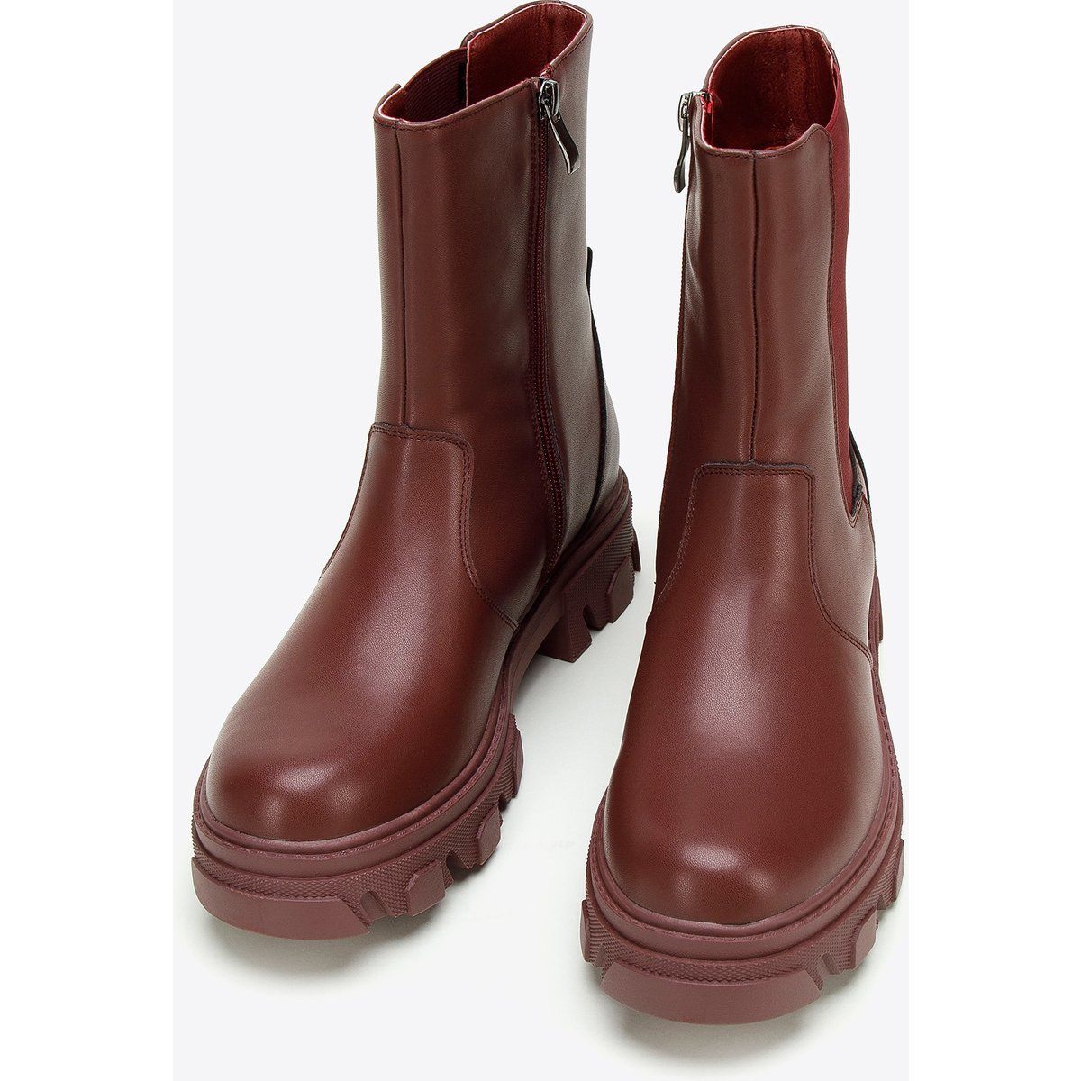 Moderne Leder-Plateau-Chelsea-Boots