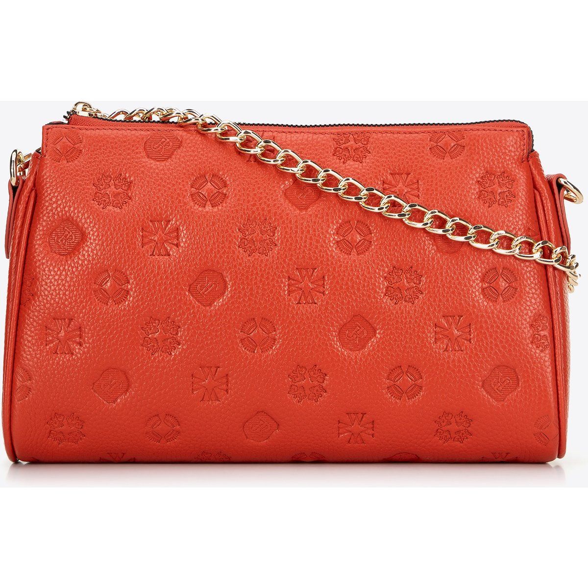Geprägte Ledertasche mit Kette