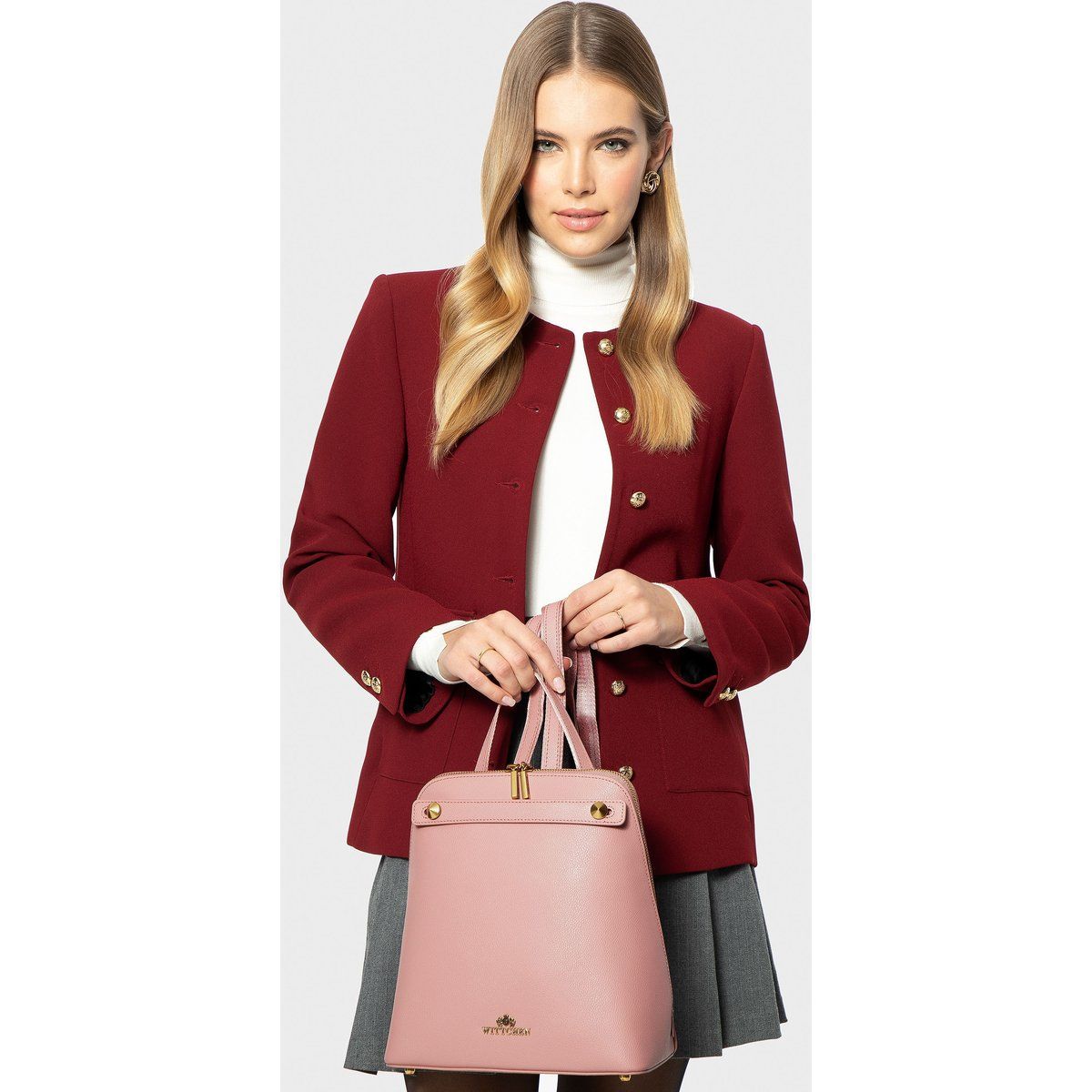 Eleganter Trapezförmiger Lederrucksack