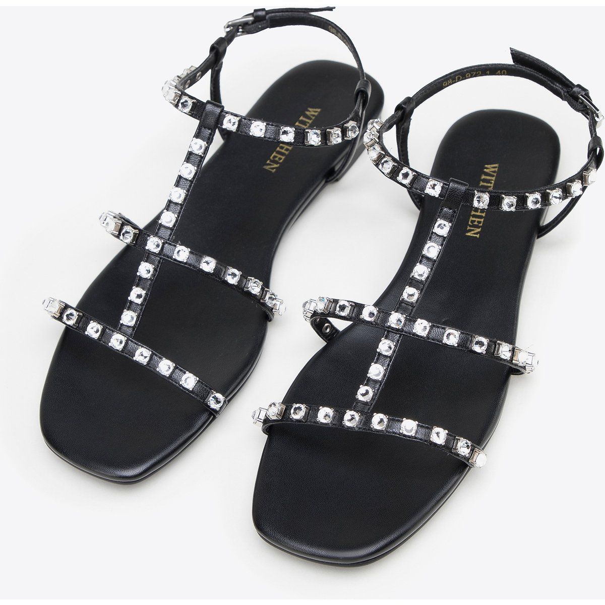 Elegante Riemchensandalen mit Kristallen