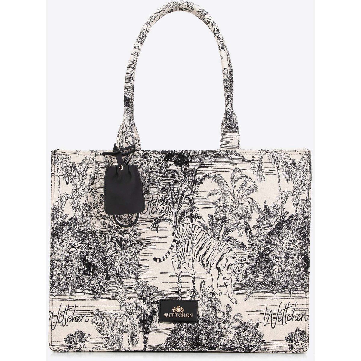 Jacquard-Shopper mit Dschungel-Print