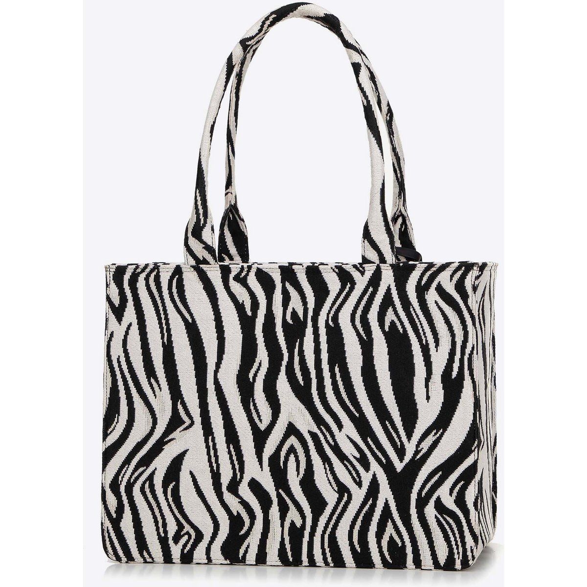 Jacquard-Shopper mit markantem Zebramuster