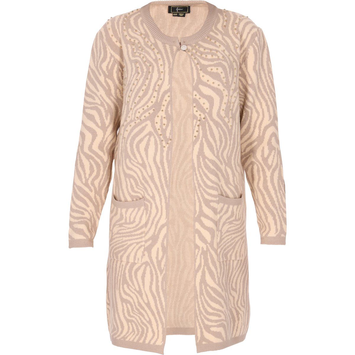 Strickjacke mit Zebra-Muster und Nieten