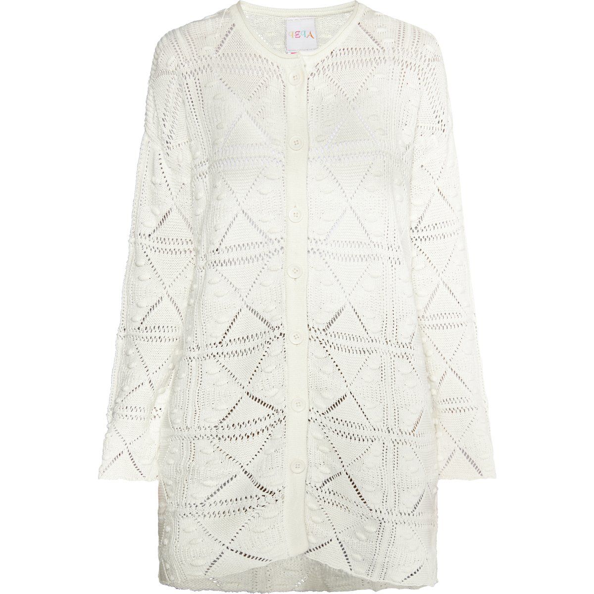 Langer Cardigan mit Lochstrick