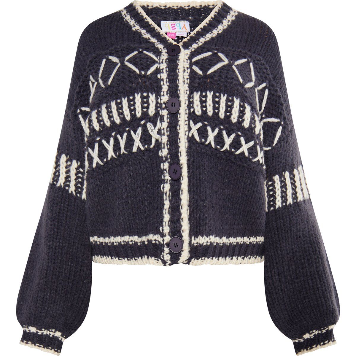 Gemusterter Grobstrick-Cardigan