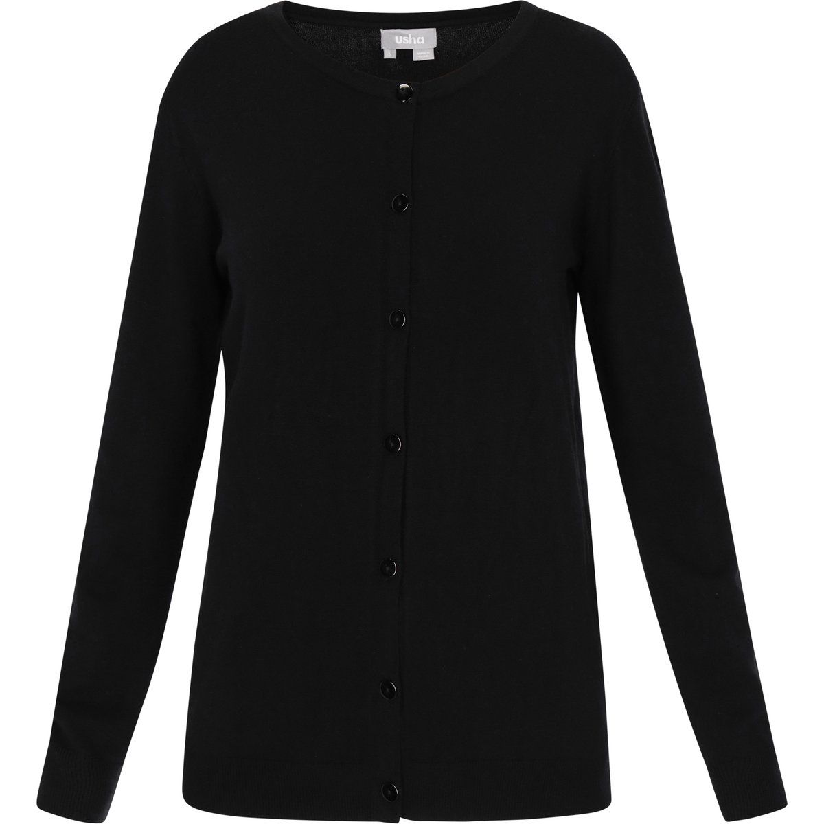 Klassische Strickjacke mit Rundhalsausschnitt