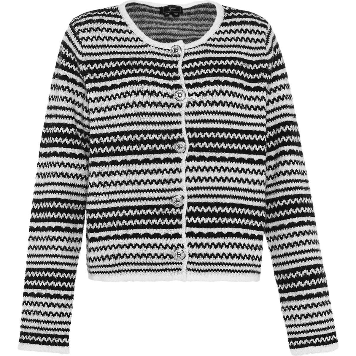 Gestreifte Strickjacke mit Strukturmuster