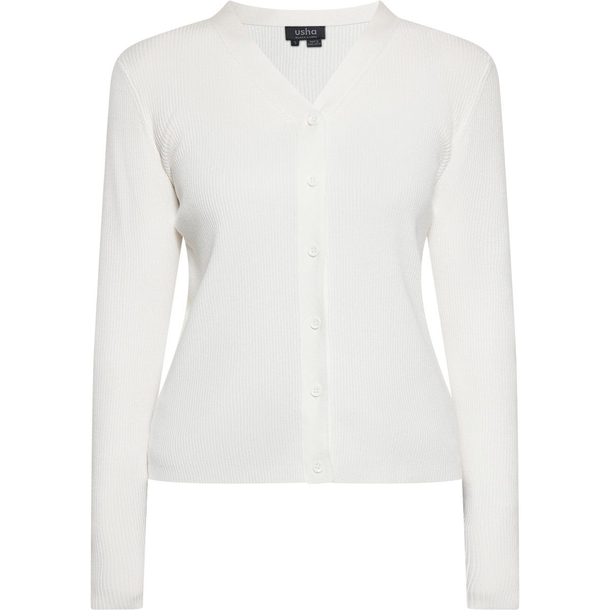 Eleganter Rippstrick-Cardigan mit V-Ausschnitt