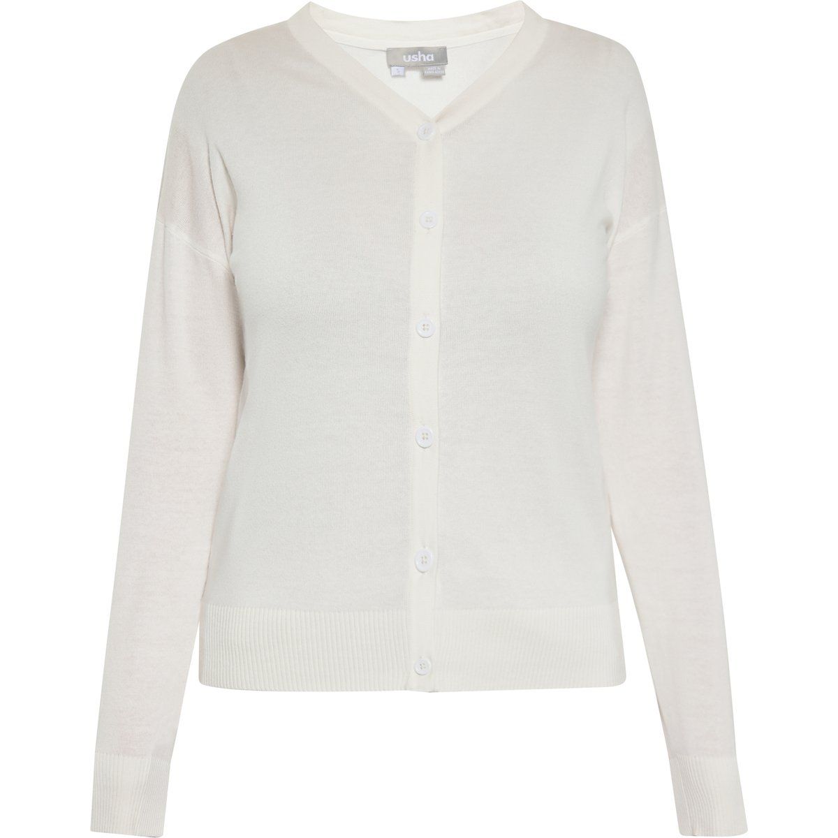 Klassischer V-Ausschnitt Cardigan aus Feinstrick