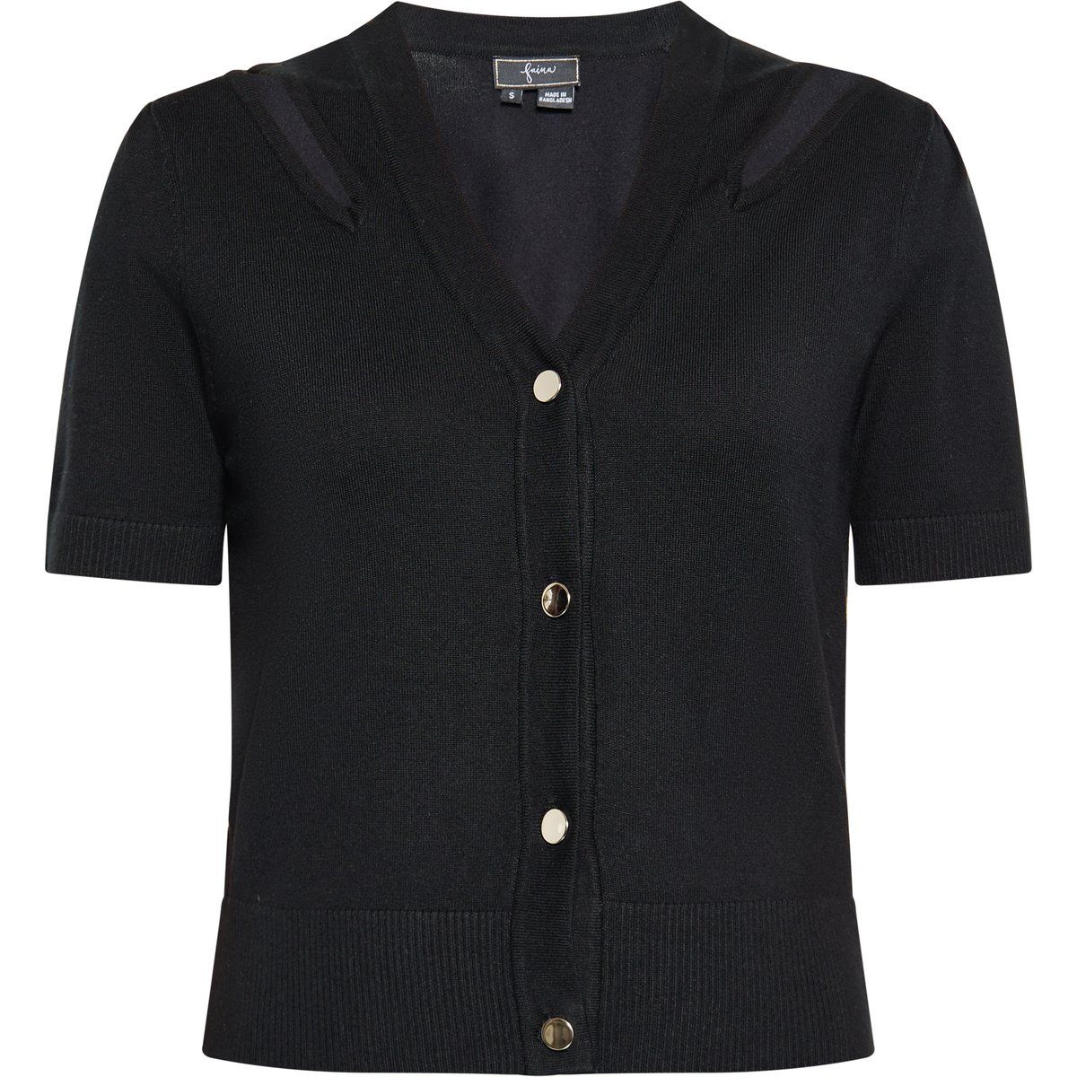 Kurzarm-Strickjacke mit Schulter-Ausschnitten