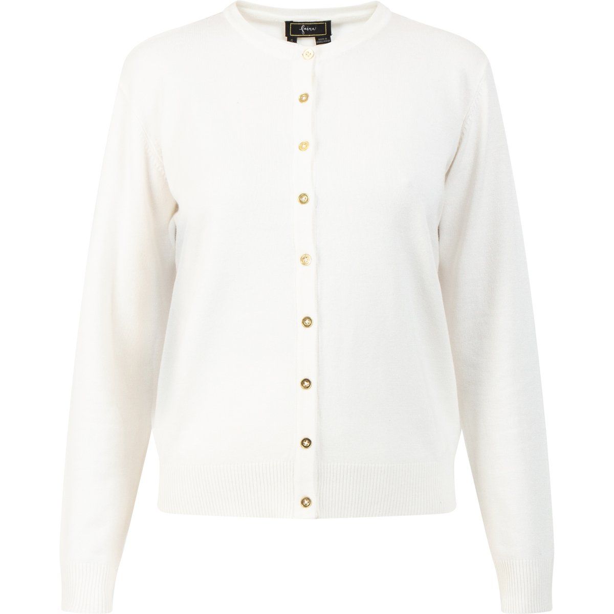 Klassischer schmaler Cardigan mit Goldknöpfen