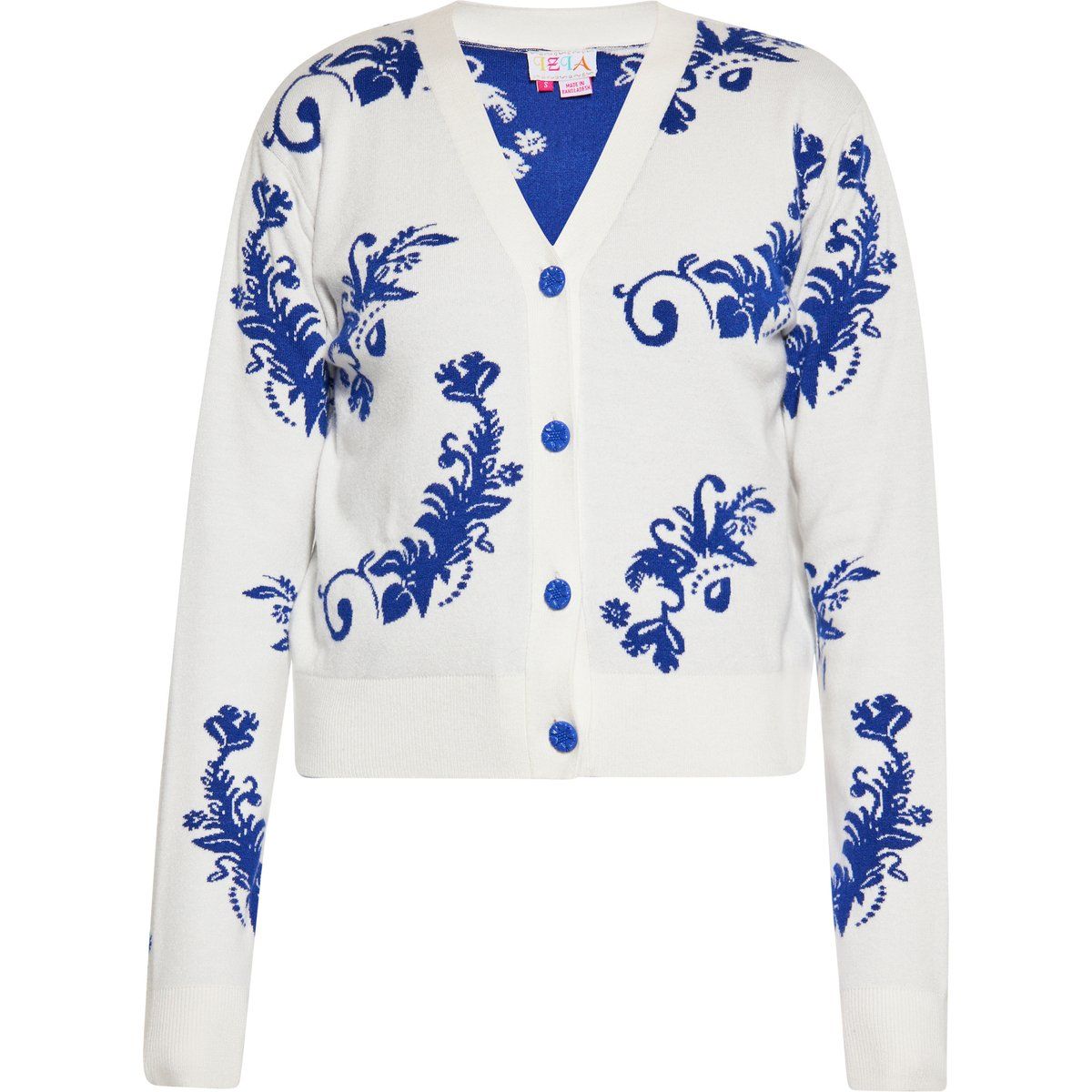 Eleganter Cardigan mit Jacquard-Blumenmuster