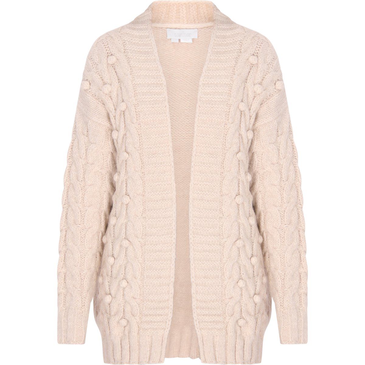 Zopfstrick-Cardigan mit Noppen-Details