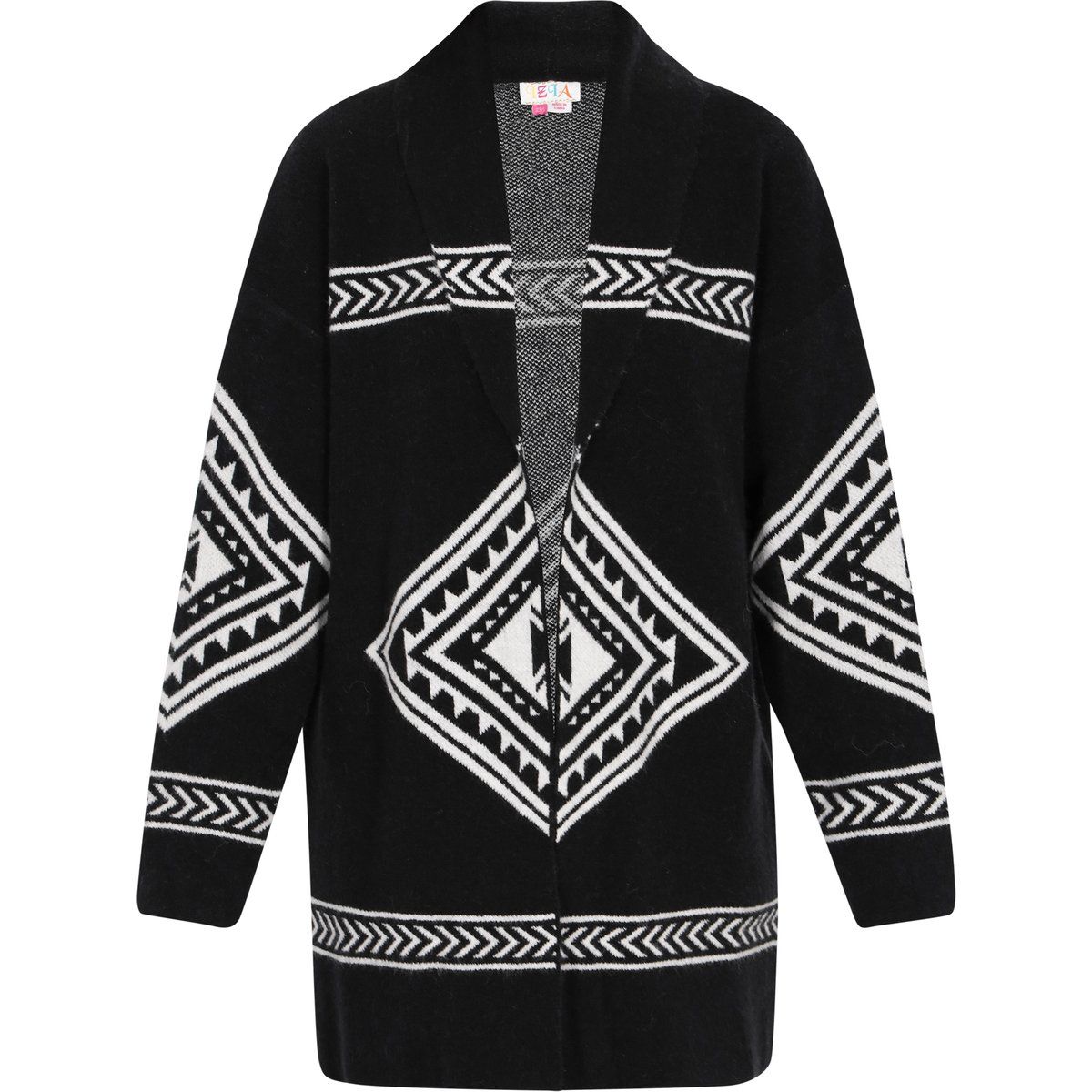 Boho Aztekenmuster Schalkragen Überwurf