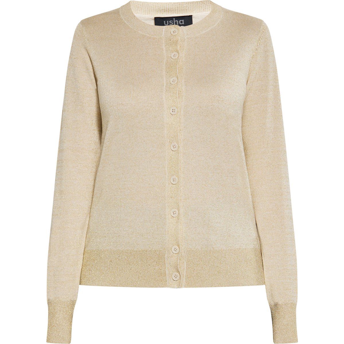 Klassischer Metallic Strick-Cardigan