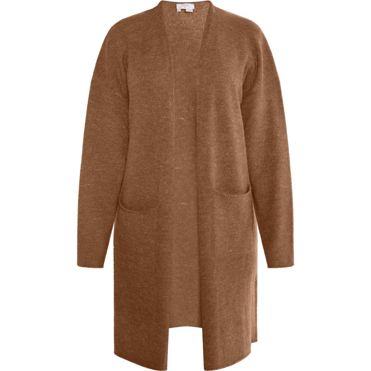 Lockerer Offener Strick-Longcardigan