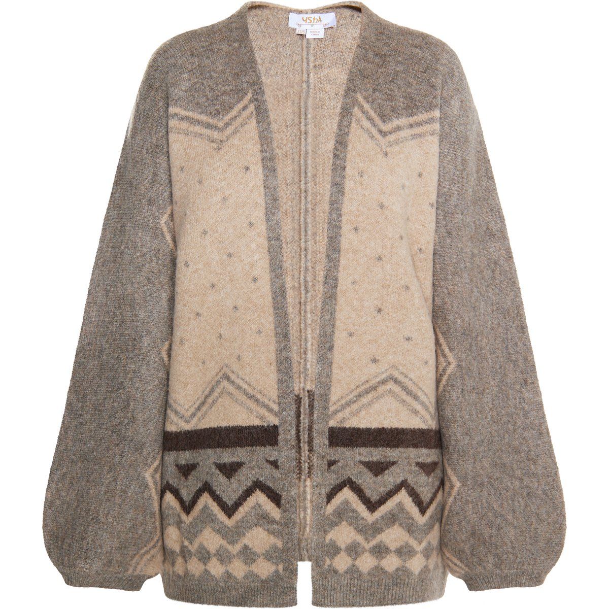 Strickcardigan mit geometrischem Muster