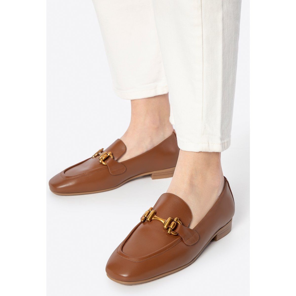 Klassische Leder-Loafer mit Schnalle